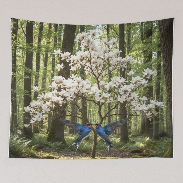 Item preview, Love birds meeting under a Magnolia designed and sold by MariaTheExpert.