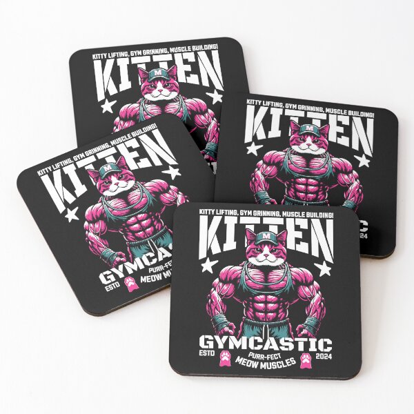 Item preview, Gym Cat Meow Muscles Kitten Bodybuilder Workout designed and sold by souprise.