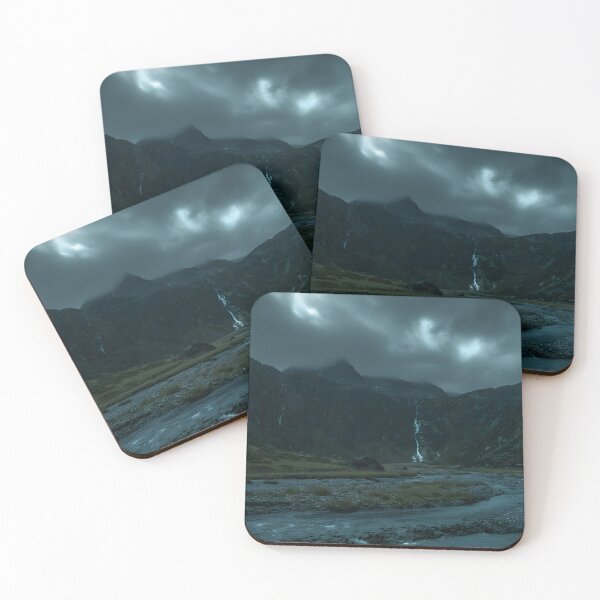 Item preview, Dramatic Waterfall in Dark Mountain Landscape designed and sold by TRex-Landscapes.