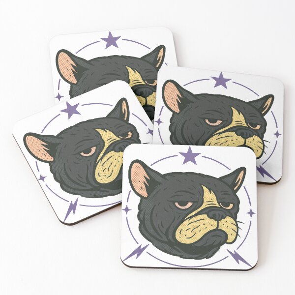 Item preview, Grumpy French Bulldog – Retro Tattoo Style Dog Art designed and sold by MiniindY Pop.