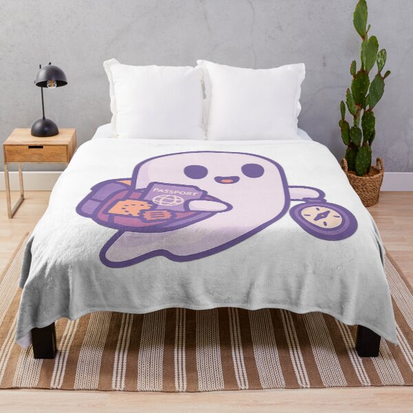 Item preview, Traveling Ghost with Passport – Cute Adventure Sticker designed and sold by Wander Vibes.