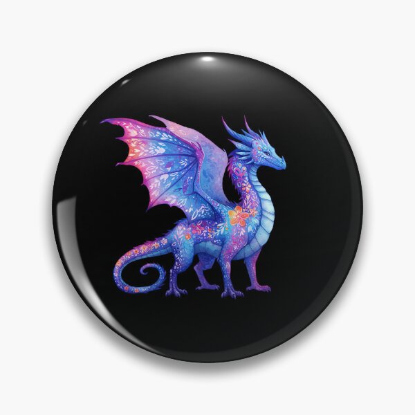 Item preview, Fantasy Blue Dragon with Floral Patterns designed and sold by TeeARTHY.