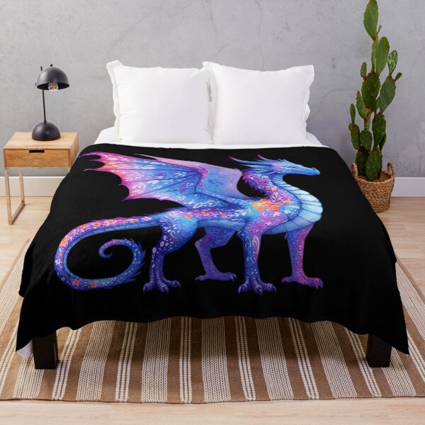 Item preview, Fantasy Blue Dragon with Floral Patterns designed and sold by TeeARTHY.