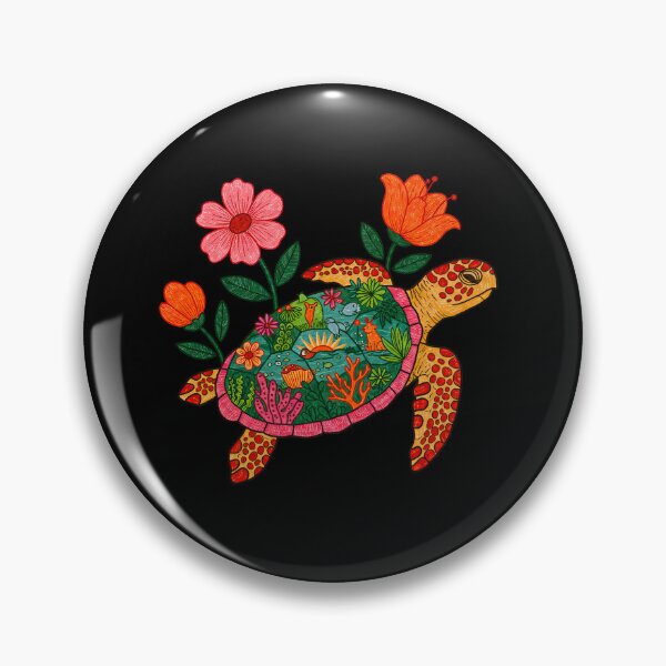 Item preview, Colorful Floral Blooms Sea Turtle  designed and sold by TeeARTHY.