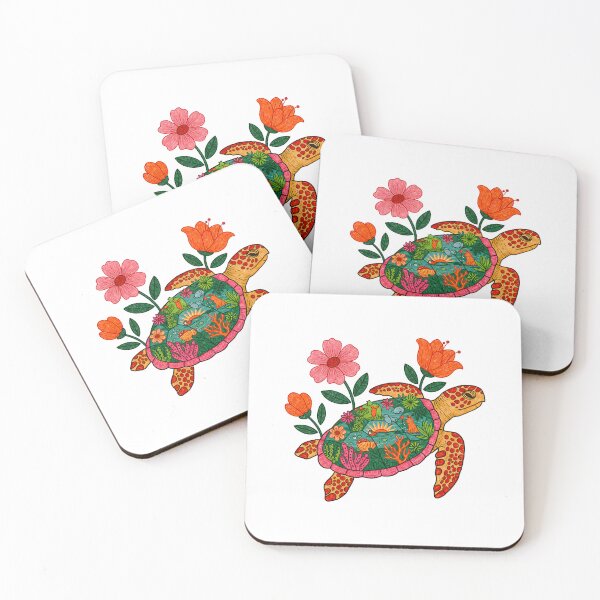 Item preview, Colorful Floral Blooms Sea Turtle  designed and sold by TeeARTHY.