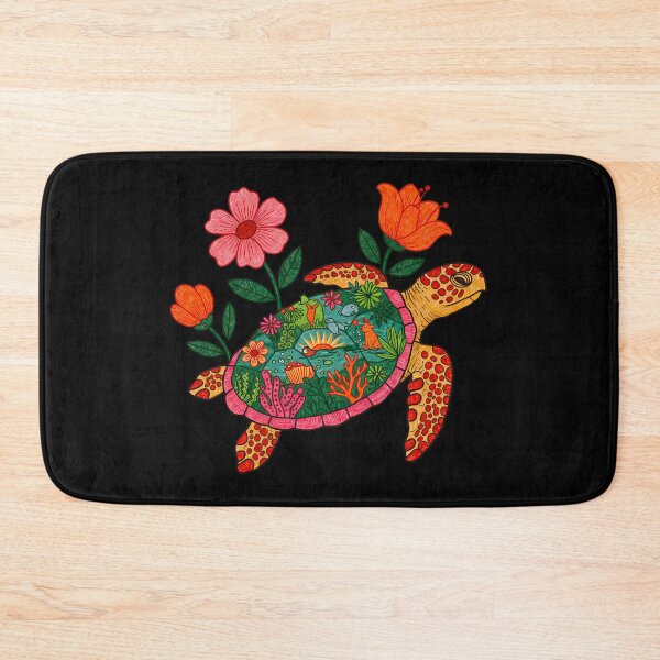 Item preview, Colorful Floral Blooms Sea Turtle  designed and sold by TeeARTHY.