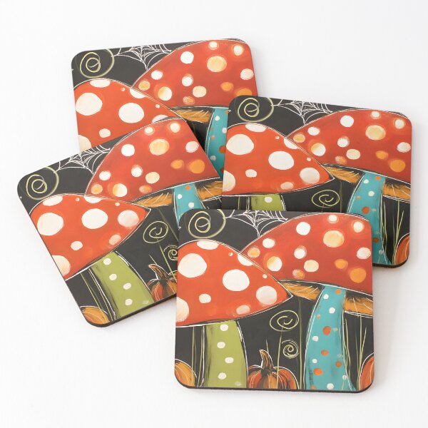 Item preview, Enchanted Halloween Forest- Vibrant Magic Mushrooms, Pumpkins, and Whimsical Spider Webs in a Playful Setting designed and sold by OlfactoART Studio.