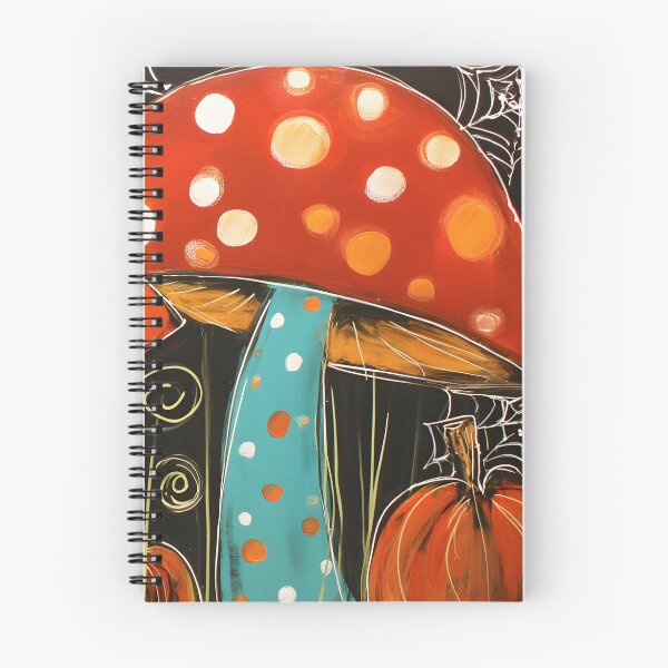 Item preview, Enchanted Halloween Forest- Vibrant Magic Mushrooms, Pumpkins, and Whimsical Spider Webs in a Playful Setting designed and sold by OlfactoART Studio.