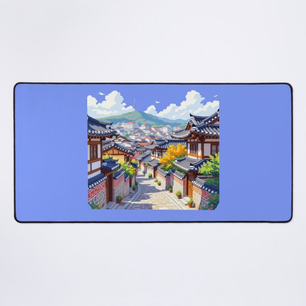 Item preview, Bukchon Hanok Village – Traditional Korean Houses in Vibrant Colors,  designed and sold by PaintMeWorld.