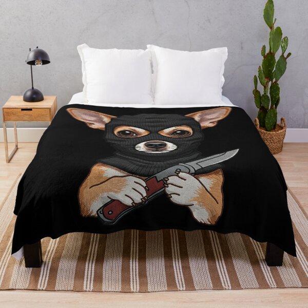 Item preview, Gangster Chihuahua Dog with Knife designed and sold by TeeARTHY.