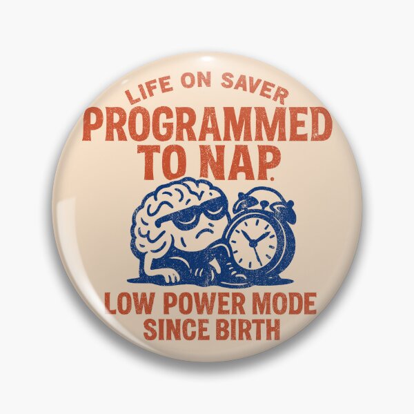 Item preview, Programmed to Nap – Funny Retro Lazy Brain Design, Funny T Shirt designed and sold by MiniindY Pop.