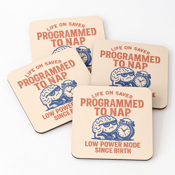Item preview, Programmed to Nap – Funny Retro Lazy Brain Design, Funny T Shirt designed and sold by MiniindY Pop.
