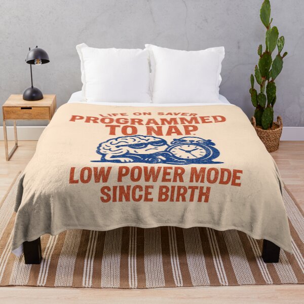 Item preview, Programmed to Nap – Funny Retro Lazy Brain Design, Funny T Shirt designed and sold by MiniindY Pop.