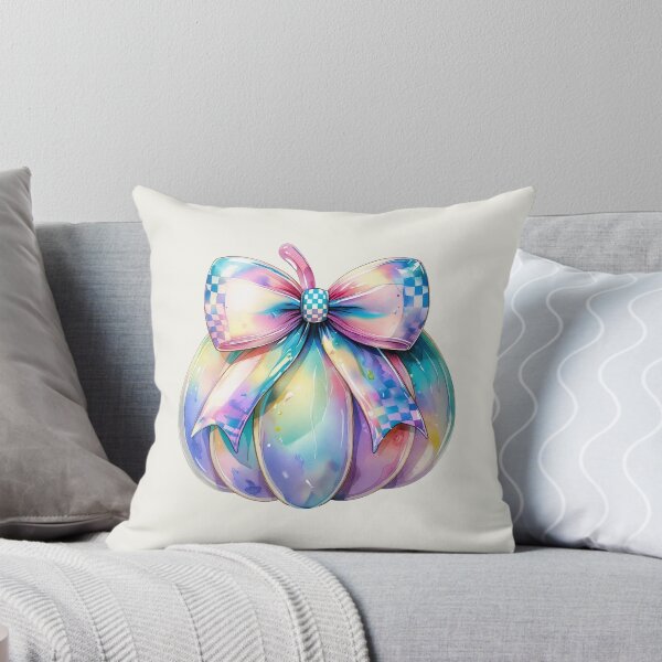 Item preview, Calabaza iridiscente de temporada espeluznante con lazo estampado a cuadros designed and sold by RSDigitalPrintDesign.