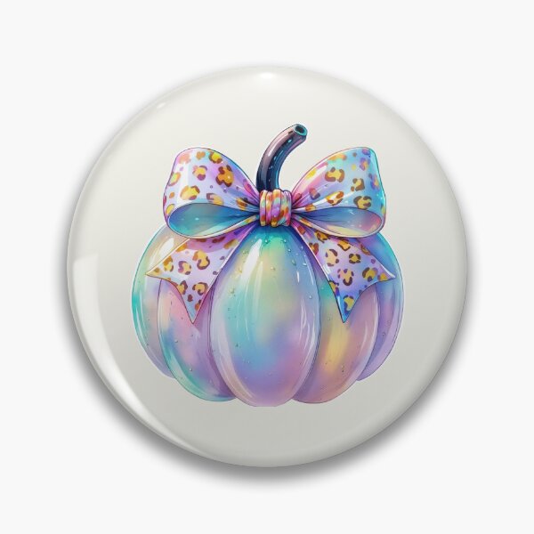 Item preview, Iridescent Spooky season pumpkin with leopard print bow designed and sold by RSDigitalPrintDesign.