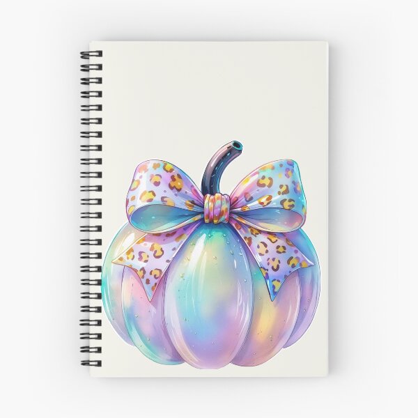 Item preview, Iridescent Spooky season pumpkin with leopard print bow designed and sold by RSDigitalPrintDesign.