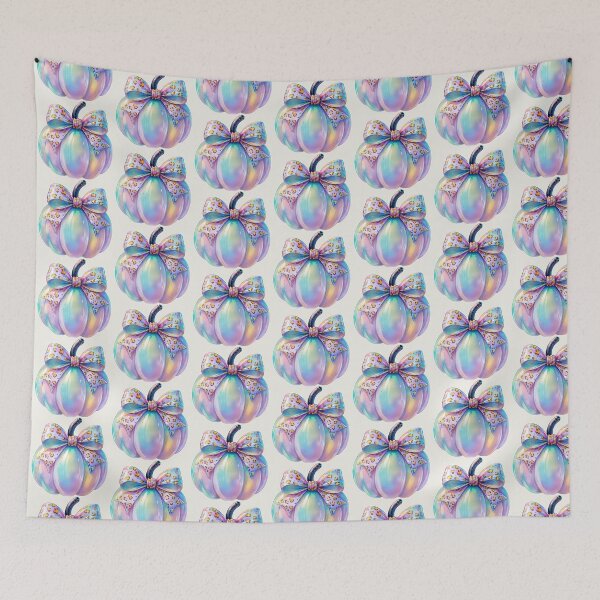 Item preview, Iridescent Spooky season pumpkin with leopard print bow designed and sold by RSDigitalPrintDesign.