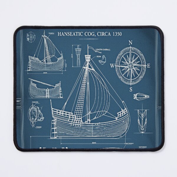 Item preview, Hanseatic Cog Blueprint | Historical shipbuilding plan ca. 1350 designed and sold by Ascooepics.