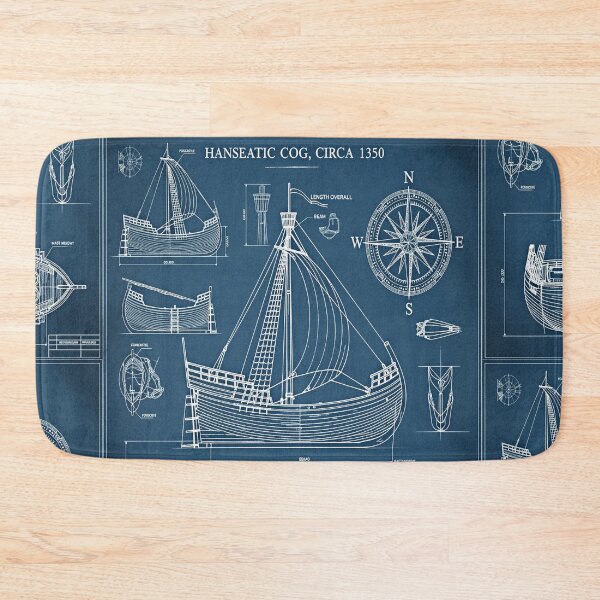 Item preview, Hanseatic Cog Blueprint | Historical shipbuilding plan ca. 1350 designed and sold by Ascooepics.
