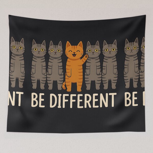 Item preview, Be Different – Stand Out Cat Art designed and sold by Whiskers&Waffles.