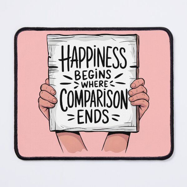 Item preview, Happiness Begins Where Comparison Ends, Inspirational Mental Health Reminder designed and sold by MoMidoStore.