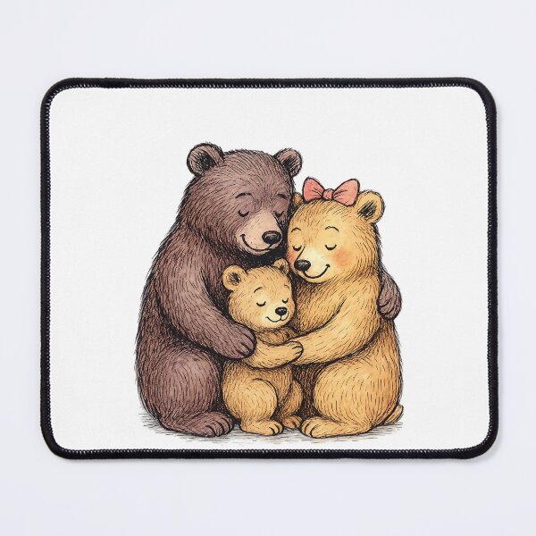 Item preview, Bear Family Hug – Mama, Papa & Baby Cub | Cute Woodland Illustration designed and sold by MiniindY Pop.