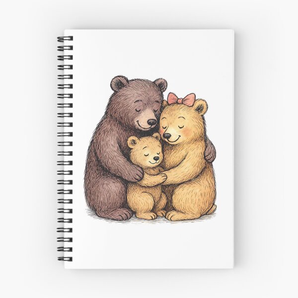 Item preview, Bear Family Hug – Mama, Papa & Baby Cub | Cute Woodland Illustration designed and sold by MiniindY Pop.