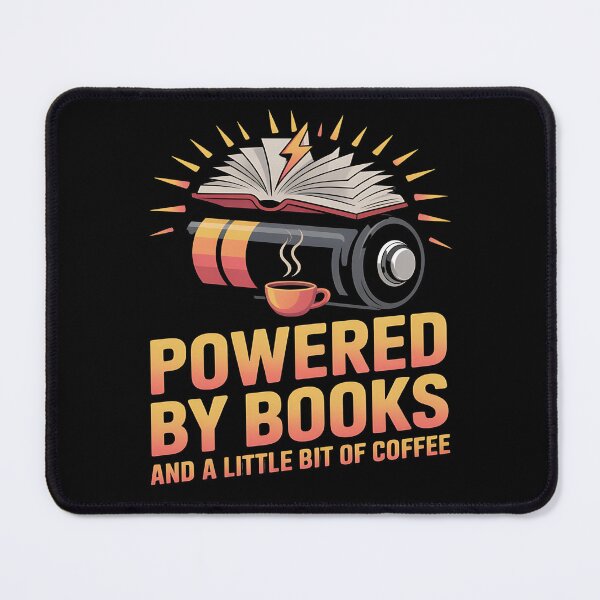 Item preview, Powered by books - book lover – bookworm - librarian life - literature lover - book club – bibliophile - stack of books - novel addict - paperback fan - readers retreat - book obsession designed and sold by JansenGS.