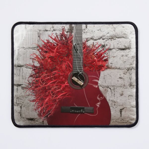 Item preview, red surreal guitar designed and sold by Cider Factory Art.