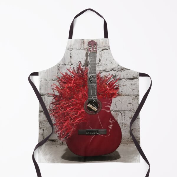 Item preview, red surreal guitar designed and sold by Cider Factory Art.