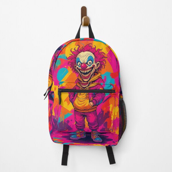 Aperçu de l'œuvre Clown de rue au néon – Horreur urbaine créée et vendue par SnapLabDesigns.