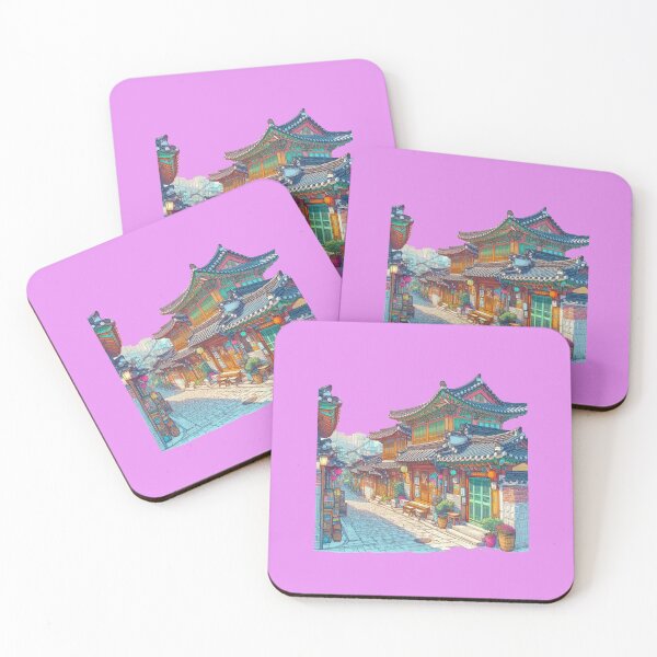 Item preview, Bukchon Hanok Village – Traditional Korean Houses in Vibrant Colors,  designed and sold by PaintMeWorld.