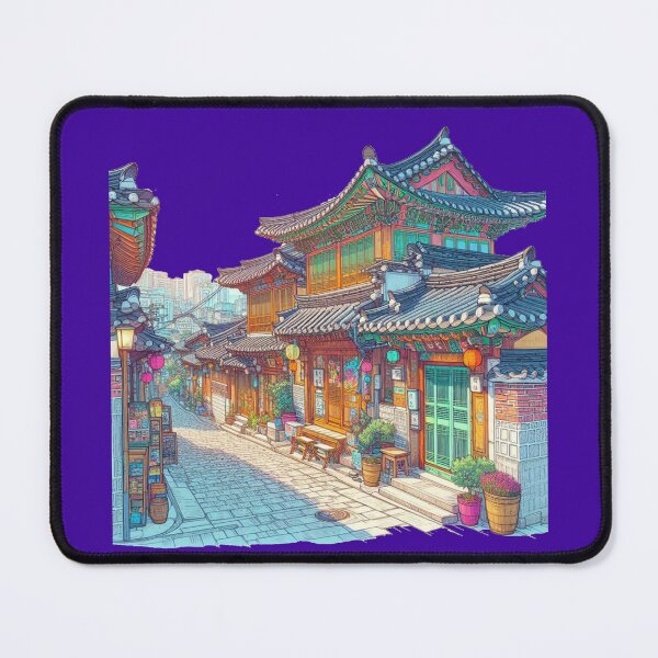 Item preview, Bukchon Hanok Village – Traditional Korean Houses in Vibrant Colors,  designed and sold by PaintMeWorld.