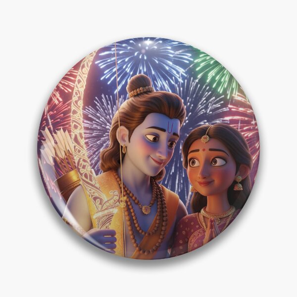 Item preview, Rama and Sita together with glowing fireworks, Dussehra celebration designed and sold by sanyashr7.