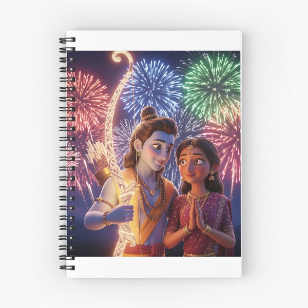 Item preview, Rama and Sita together with glowing fireworks, Dussehra celebration designed and sold by sanyashr7.