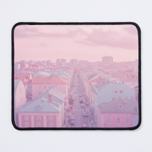 Item preview, Dreamy depiction of a pastel-colored urban landscape  designed and sold by LuOtero.