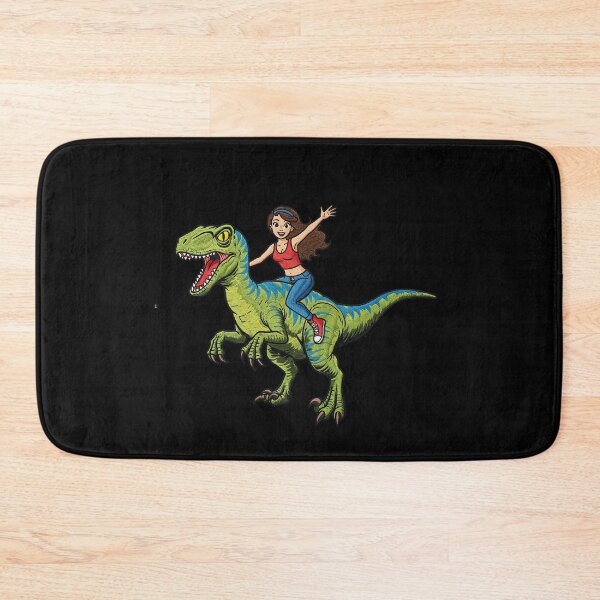 Item preview, Girl Riding Green Dinosaur Fantasy Adventure designed and sold by TeeARTHY.