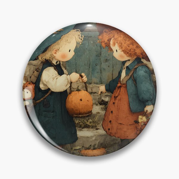 Item preview, Whimsical Prairie Kids Celebrating Autumn with Pumpkins designed and sold by daila70.