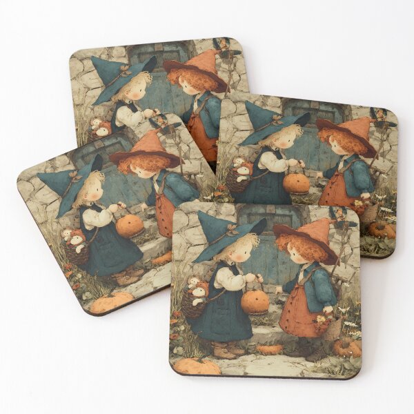 Item preview, Whimsical Prairie Kids Celebrating Autumn with Pumpkins designed and sold by daila70.