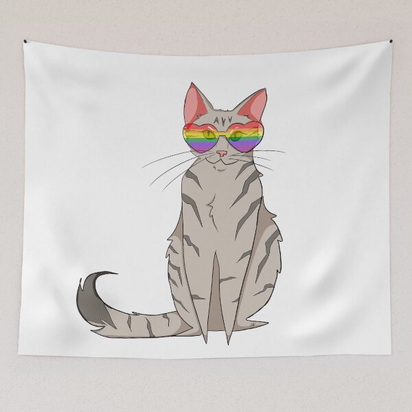 Item preview, LGBTQ+ Pride Cat designed and sold by AnthamaArt.