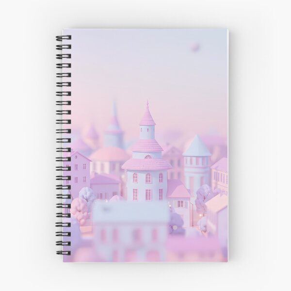Item preview, Whimsical pastel-hued village scene designed and sold by LuOtero.