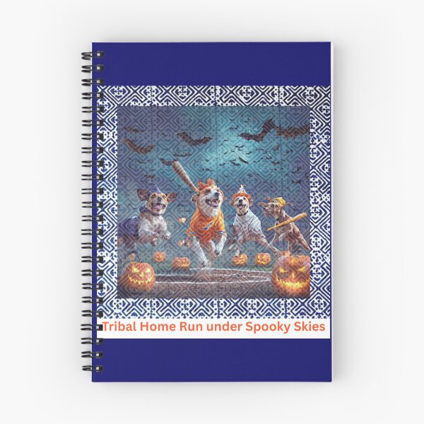 Item preview, Tribal Home Run under Spooky Skies – Halloween Baseball Dogs designed and sold by PimTribe.