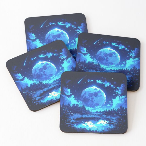 Item preview, Pixel Moonlit Lake Reflections designed and sold by Christian Weiss.