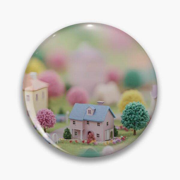Item preview, Miniature village scene filled with colorful houses  designed and sold by LuOtero.
