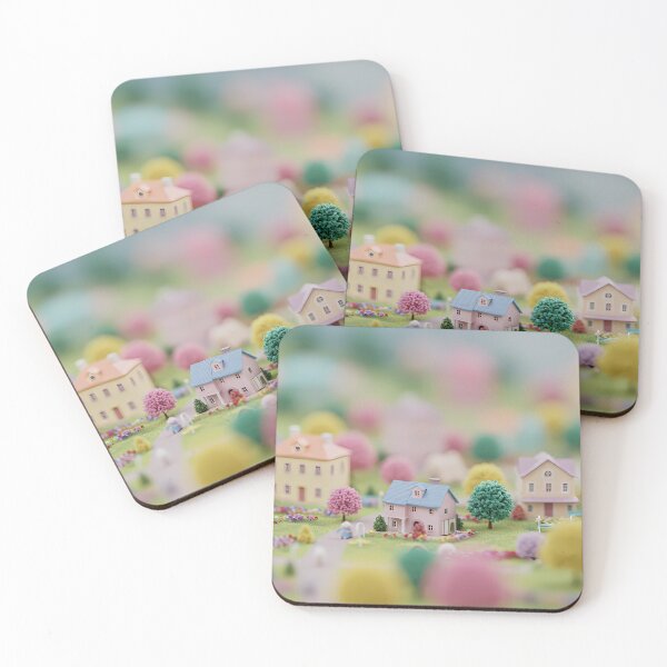 Item preview, Miniature village scene filled with colorful houses  designed and sold by LuOtero.