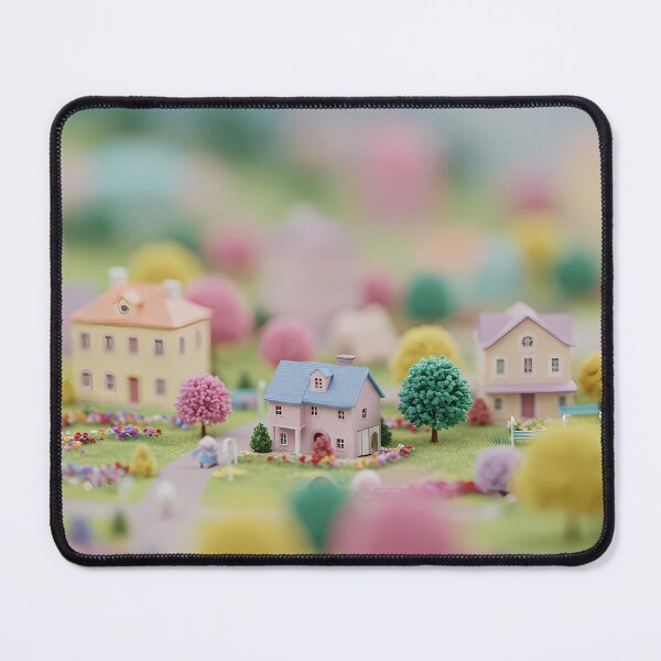 Item preview, Miniature village scene filled with colorful houses  designed and sold by LuOtero.