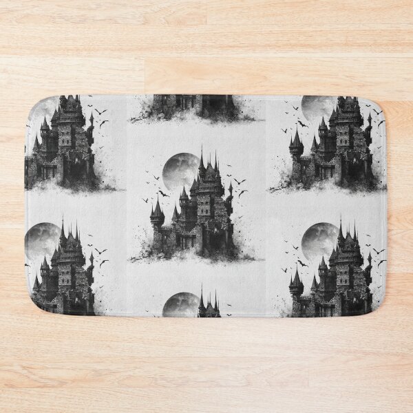 Item preview, Black and white Haunted castle designed and sold by MendaciousMina.