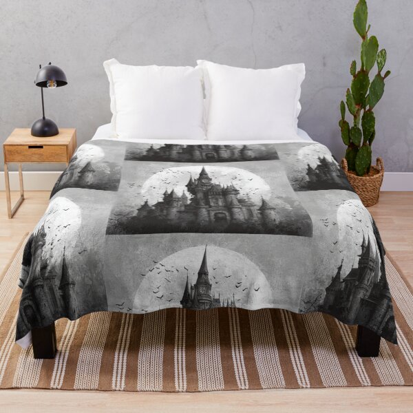 Item preview, Black and white Haunted castle designed and sold by MendaciousMina.