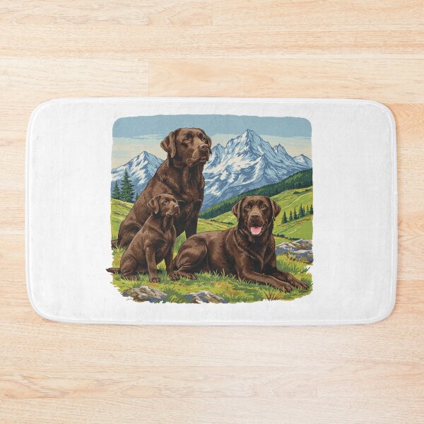 Item preview, Chocolate Labrador Retrievers in Mountains designed and sold by TeeARTHY.
