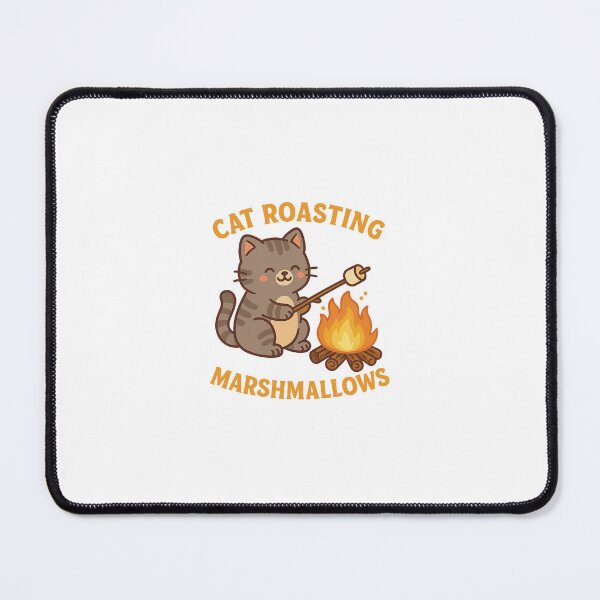 Item preview, Cat Roasting Marshmallows – Funny Camping & Kawaii Design with Cat designed and sold by Cat & Coffee Studio.